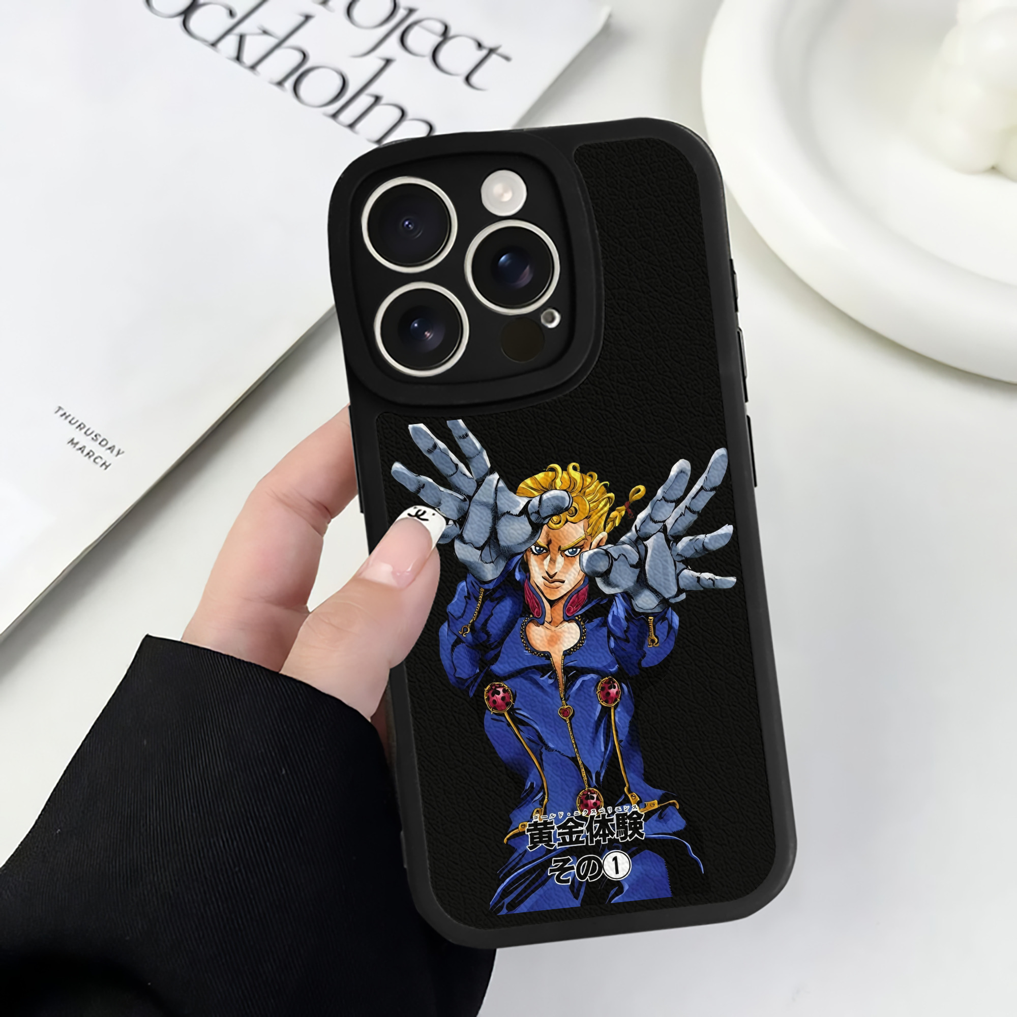 （画像用） ジョジョの奇妙な冒険 ジョルノ?ジョバァーナ JoJo's Bizarre Adventure Giorno Giovanna 【iPhone 16シリーズ対応】シリコンスマホケース（レザー調） 材質：シリコン